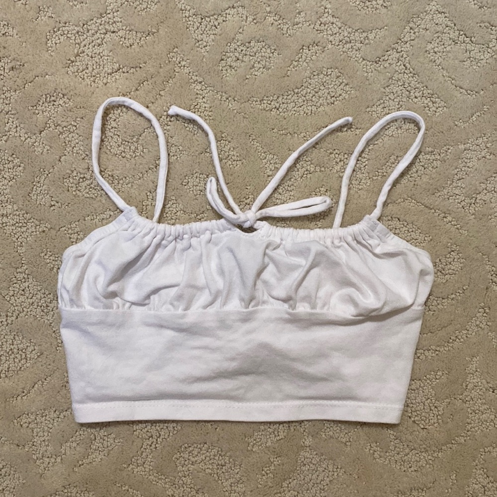Sky & Sparrow white cropped tank (XS)